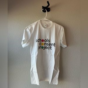 Charity t shirt for the schools consent project. Unisex size small.